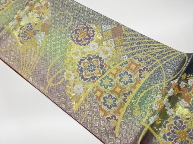 JAPANESE FUKURO OBI / WOVEN FLOWER CREST